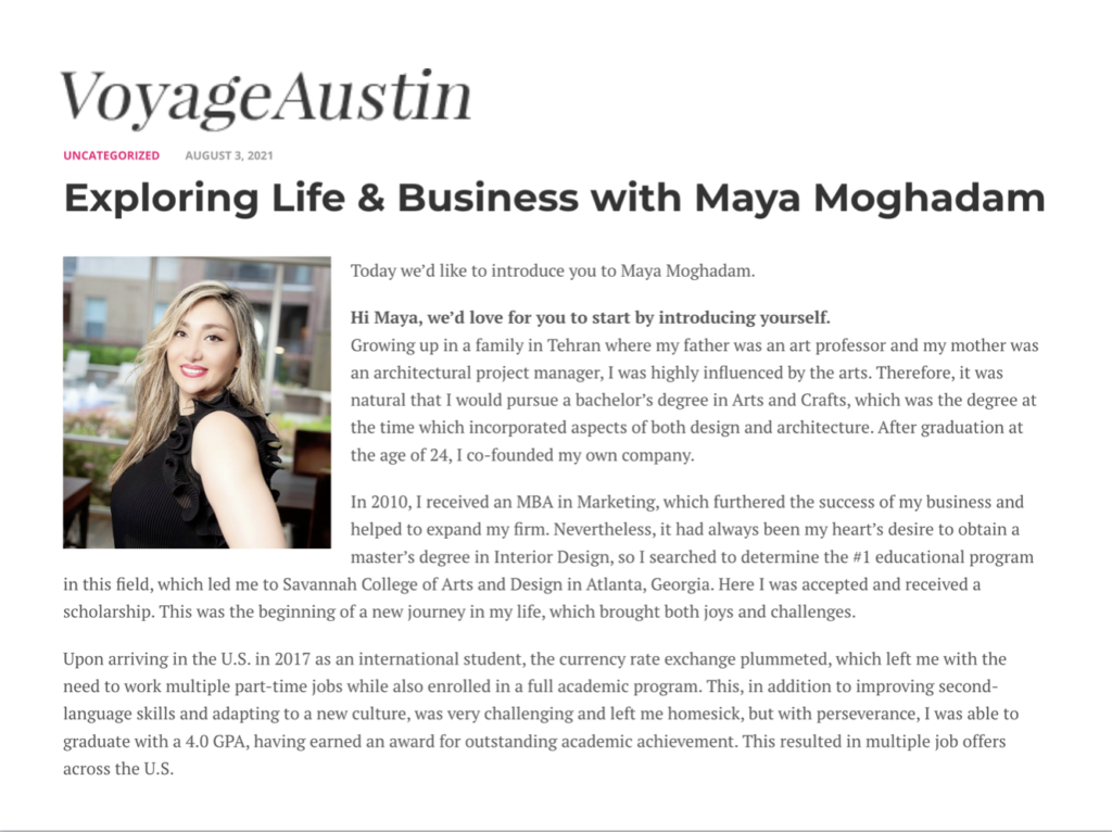 Exploring Life & Business with Maya Moghadam